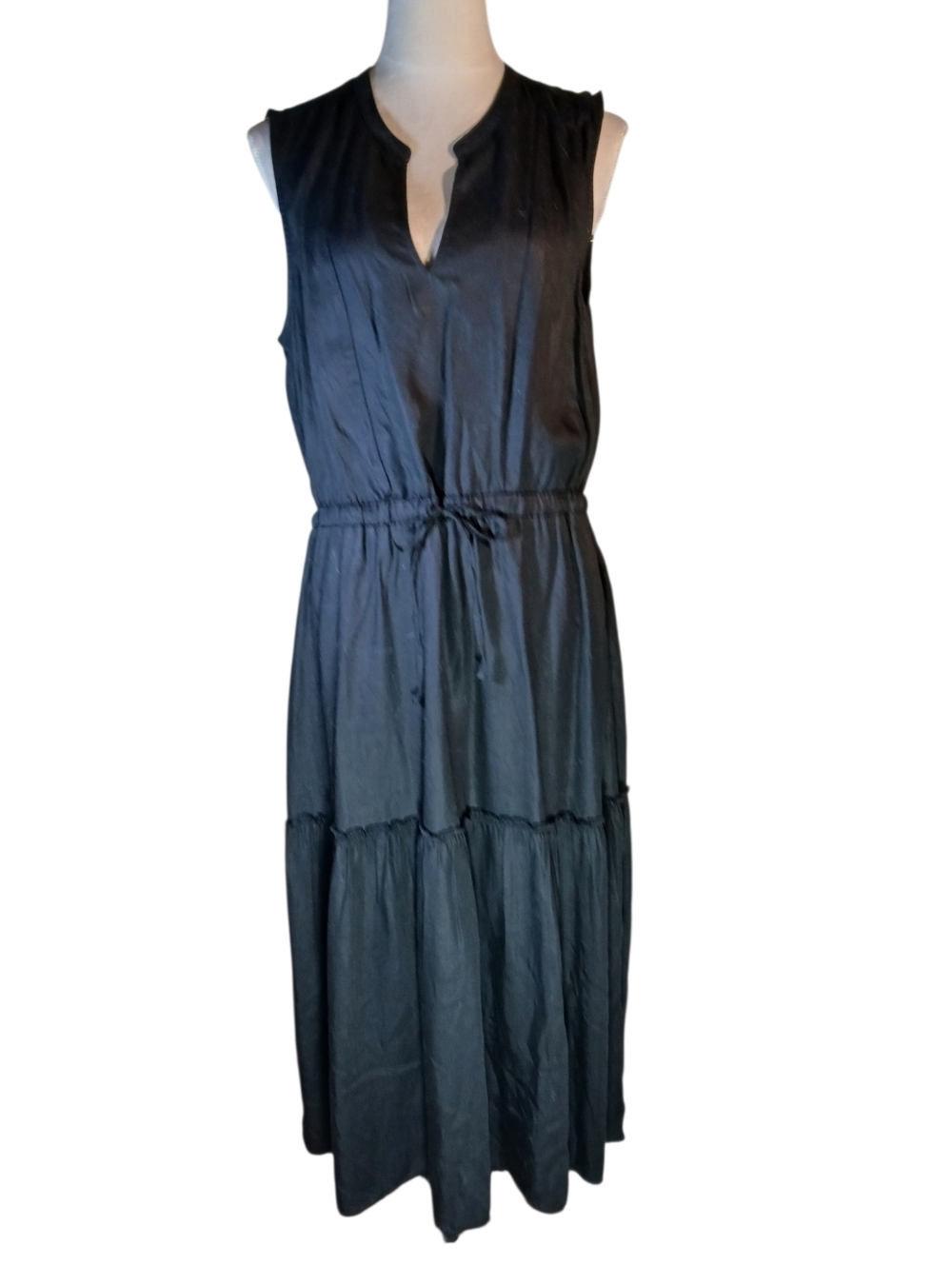 NWT Lands End Tiered Midi Dress Sz Large - Picture 2 of 8